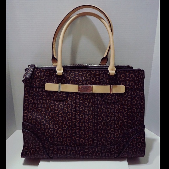 Guess Handbags - Guess Logo Print Satchel Bag